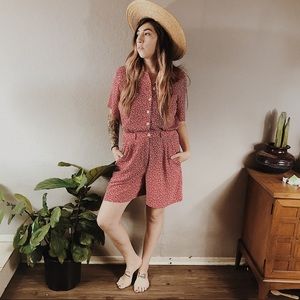 Vintage Pants - Vintage floral romper with pockets Vintage Pants - Vintage floral romper with pockets